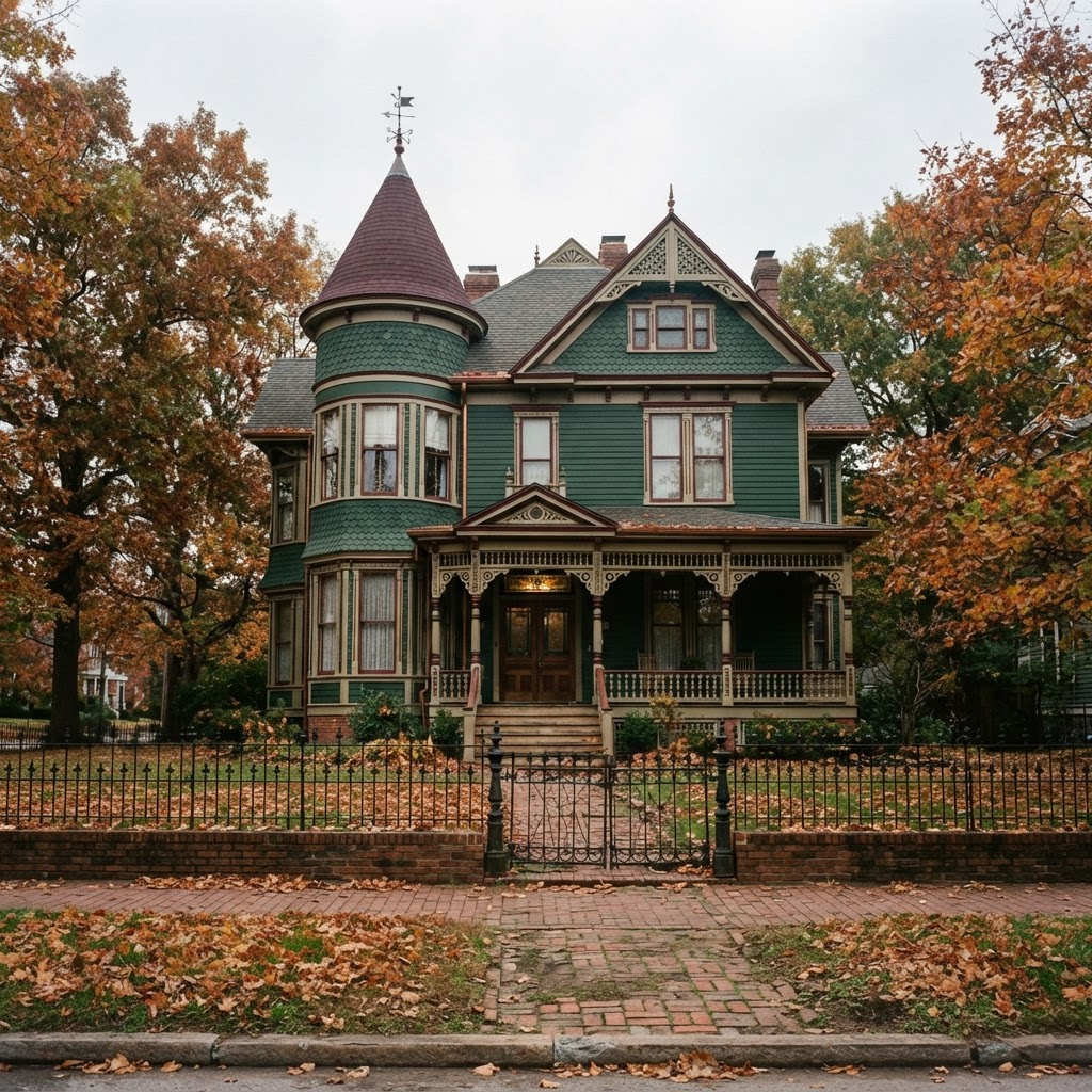 Restored late-1800s Victorian home with a turret and decorative trim in a historic Merrill neighborhood